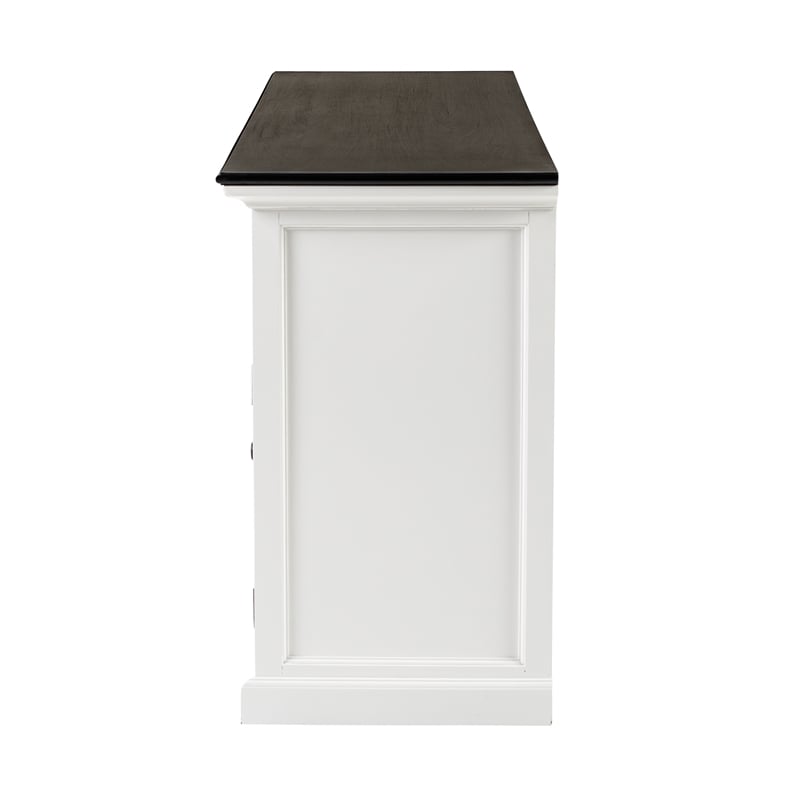 NovaSolo Halifax Mahogany Wood Buffet with 5 Doors 3 Drawers in White