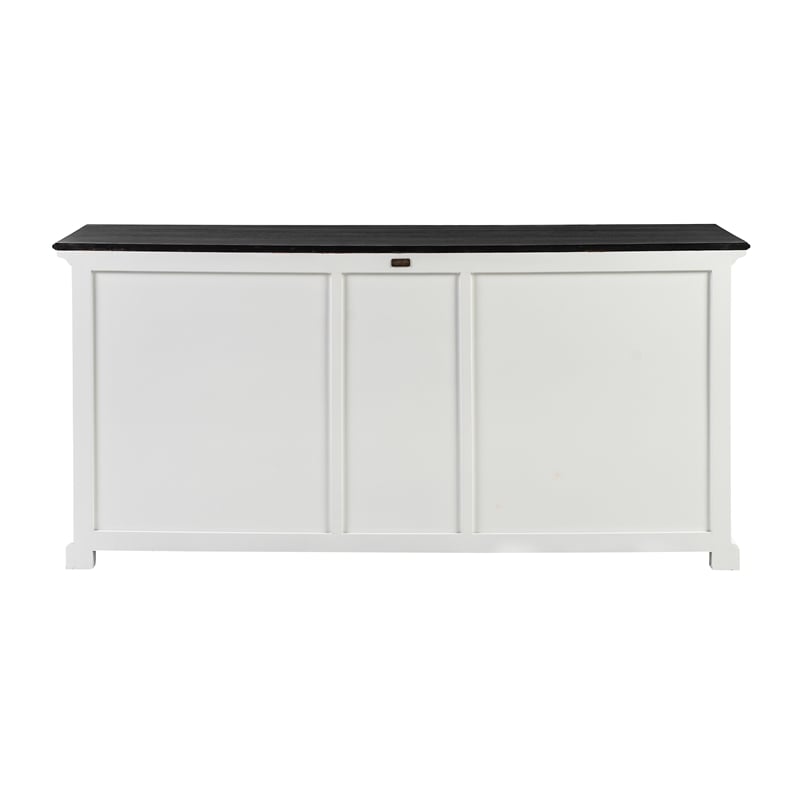 NovaSolo Halifax Mahogany Wood Buffet with 5 Doors 3 Drawers in White