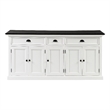 NovaSolo Halifax Mahogany Wood Buffet with 5 Doors 3 Drawers in White
