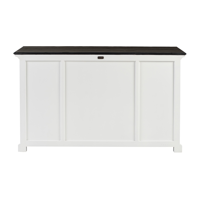 NovaSolo Halifax Mahogany Wood Buffet with 4 Doors 3 Drawers in White
