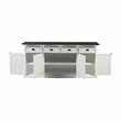 NovaSolo Halifax Mahogany Wood Buffet with 4 Doors 3 Drawers in White