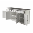 NovaSolo Halifax Mahogany Wood Buffet with 4 Doors 3 Drawers in White