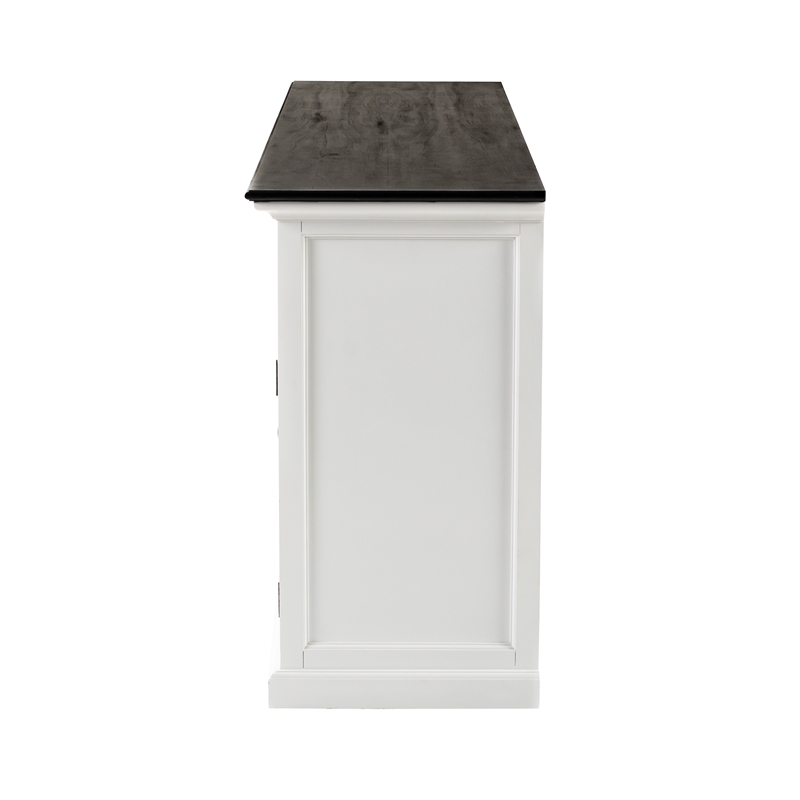 NovaSolo Halifax Mahogany Wood Buffet with 4 Doors 3 Drawers in White