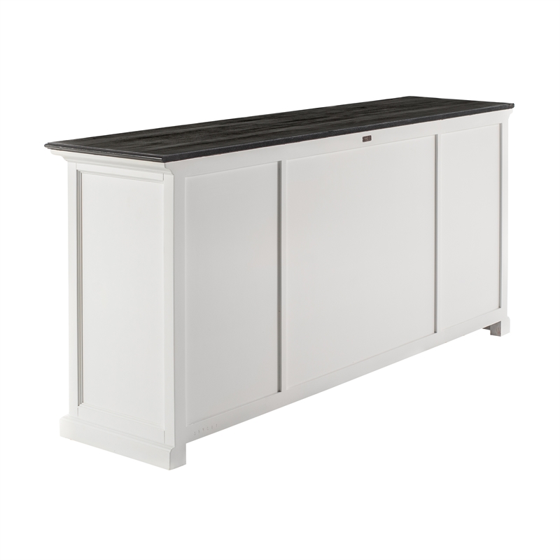 NovaSolo Halifax Mahogany Wood Buffet with 4 Doors 3 Drawers in White