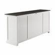 NovaSolo Halifax Mahogany Wood Buffet with 4 Doors 3 Drawers in White