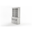 Hutch Unit with 4 Glass Doors Halifax Solid Wood in White