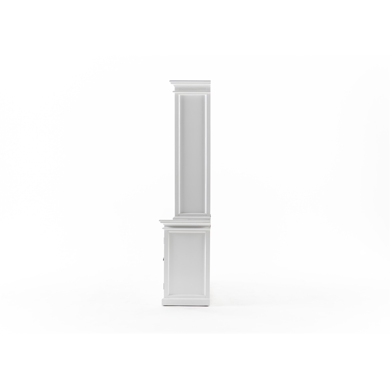 Hutch Unit with 4 Glass Doors Halifax Solid Wood in White