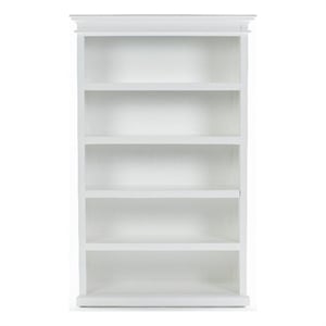 bookcase with 5 shelves halifax solid wood in white
