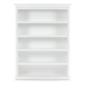 bookcase with 5 shelves halifax solid wood in white