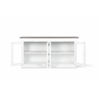 Novasolo Display Buffet with 4 Glass Doors Accent in White and Brown