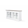 Novasolo Display Buffet with 4 Glass Doors Accent in White and Brown