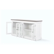 Novasolo Display Buffet with 4 Glass Doors Accent in White and Brown