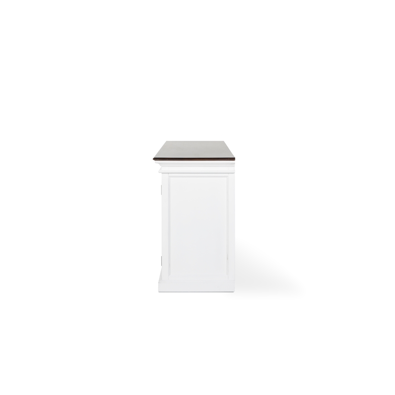 Novasolo Display Buffet with 4 Glass Doors Accent in White and Brown