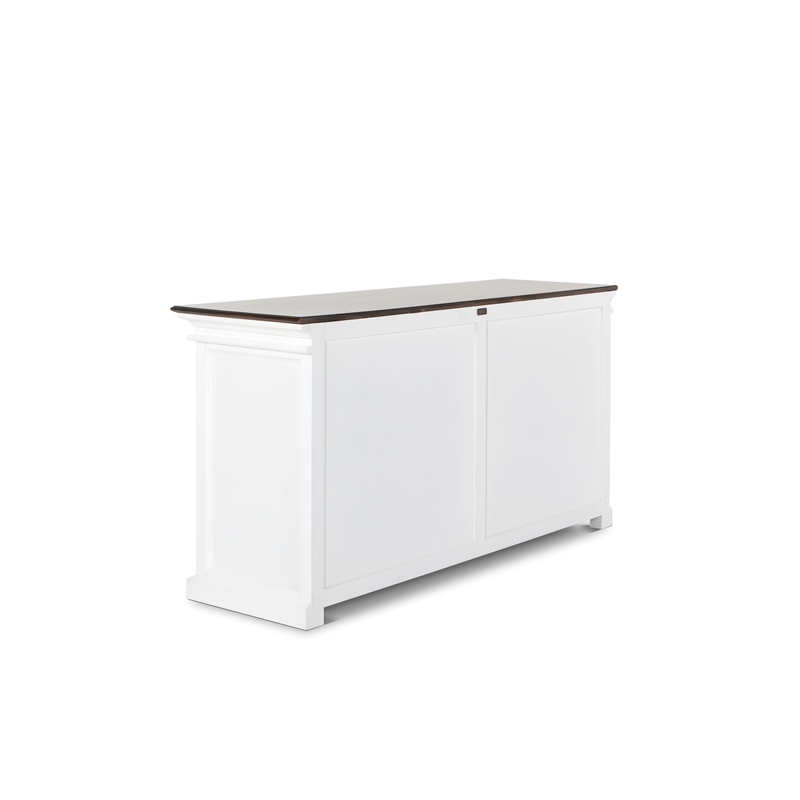 Novasolo Display Buffet with 4 Glass Doors Accent in White and Brown