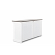 Novasolo Display Buffet with 4 Glass Doors Accent in White and Brown