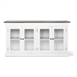Novasolo Display Buffet with 4 Glass Doors Accent in White and Brown