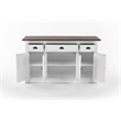 NovaSolo Buffet with 4 Doors 3 Drawers Halifax Solid Wood in White and Brown