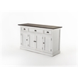NovaSolo Buffet with 4 Doors 3 Drawers Halifax Solid Wood in White and Brown