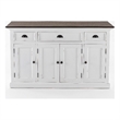 NovaSolo Buffet with 4 Doors 3 Drawers Halifax Solid Wood in White and Brown