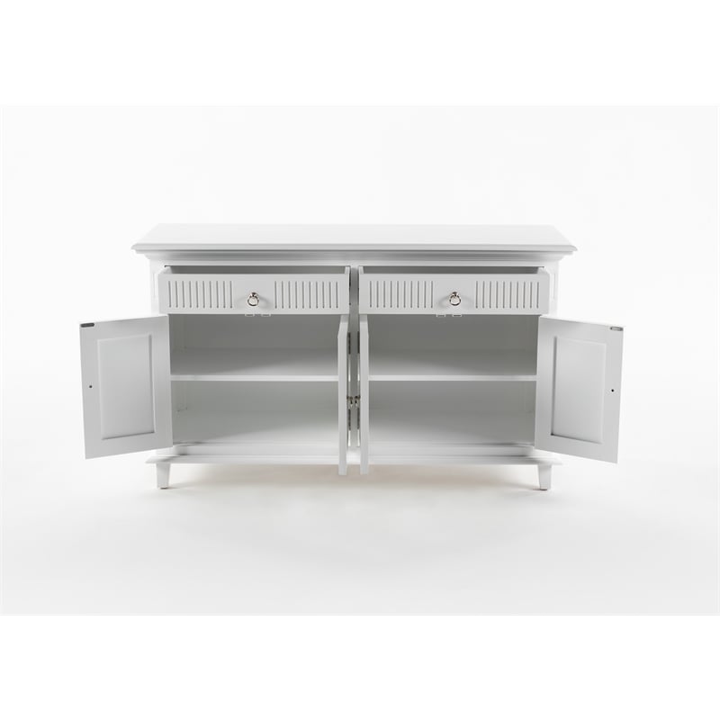 NovaSolo Buffet with 4 Doors Skansen Solid Wood in White