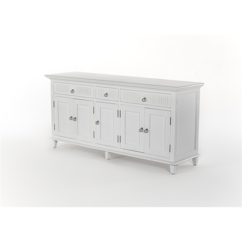 NovaSolo Buffet with 5 Doors Skansen Solid Wood in White