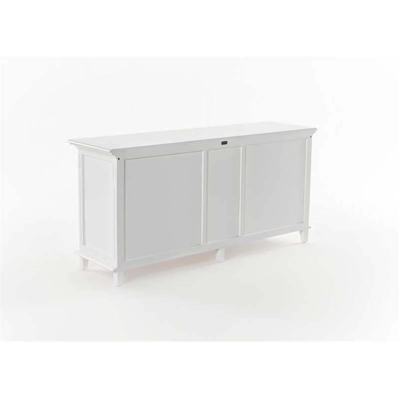 NovaSolo Buffet with 5 Doors Skansen Solid Wood in White