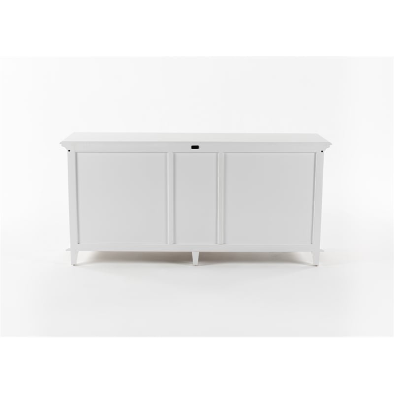 NovaSolo Buffet with 5 Doors Skansen Solid Wood in White
