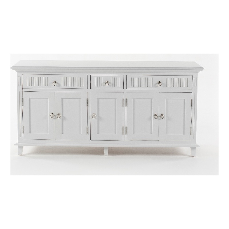 NovaSolo Buffet with 5 Doors Skansen Solid Wood in White