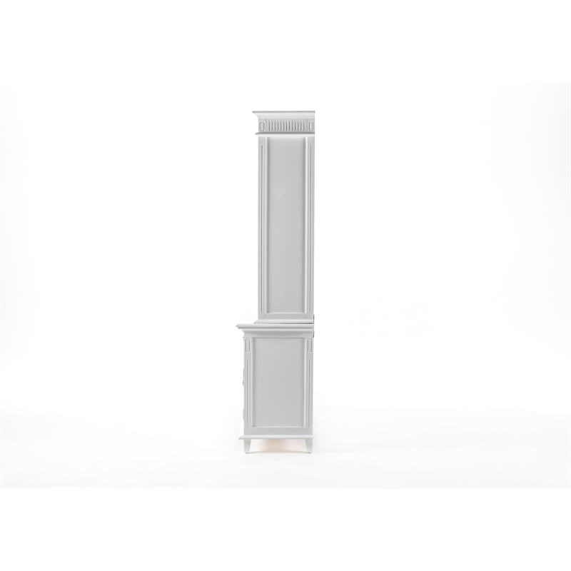 NovaSolo Hutch Bookcase Unit Skansen Solid Wood in White