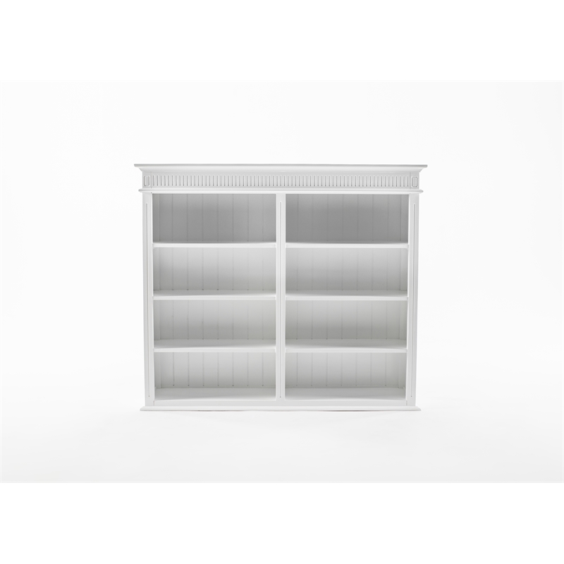 NovaSolo Hutch Bookcase Unit Skansen Solid Wood in White