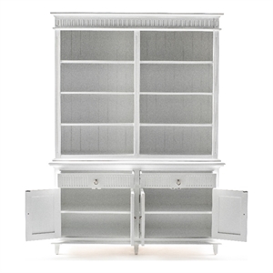 novasolo hutch bookcase unit skansen solid wood in white