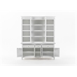 NovaSolo Kitchen Hutch Cabinet with 5 Doors 3 Drawers Skansen in White