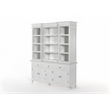 NovaSolo Kitchen Hutch Cabinet with 5 Doors 3 Drawers Skansen in White
