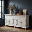 NovaSolo Kitchen Hutch Cabinet with 5 Doors 3 Drawers Skansen in White