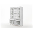 NovaSolo Kitchen Hutch Cabinet with 5 Doors 3 Drawers Skansen in White