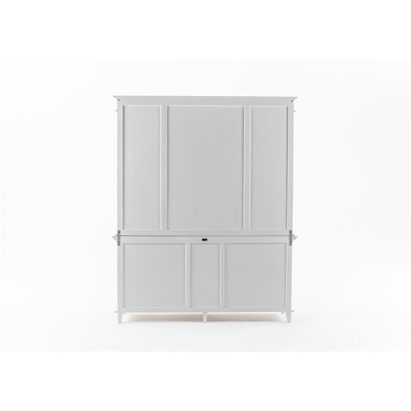 NovaSolo Kitchen Hutch Cabinet with 5 Doors 3 Drawers Skansen in White