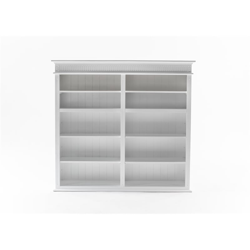 NovaSolo Double-Bay Hutch Unit Skansen Solid Wood in White