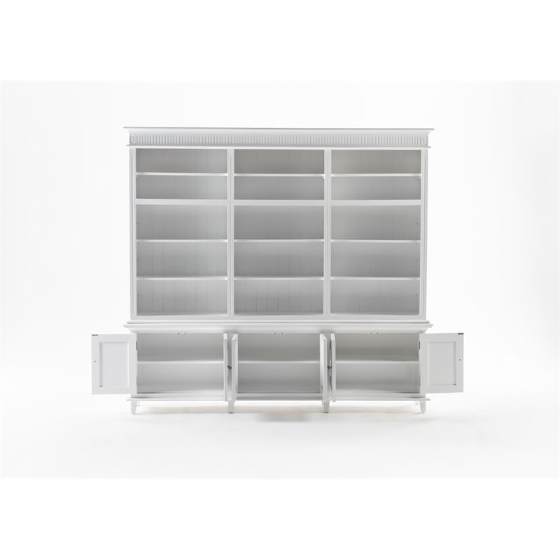 NovaSolo Triple-Bay Hutch Unit Skansen Solid Wood in White