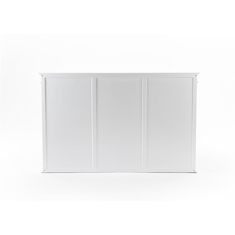 NovaSolo Triple-Bay Hutch Unit Skansen Solid Wood in White