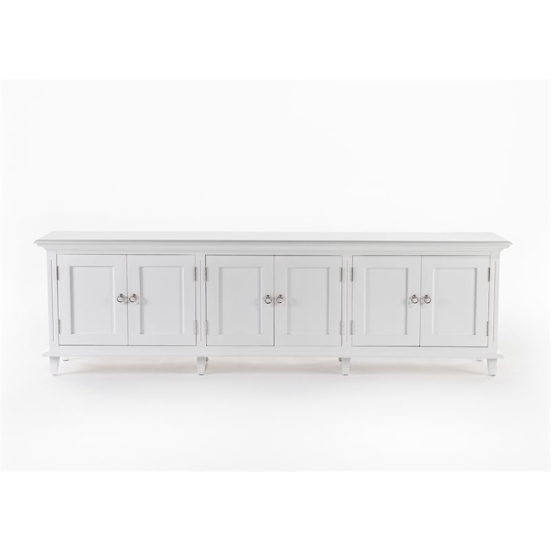 NovaSolo Triple-Bay Hutch Unit Skansen Solid Wood in White