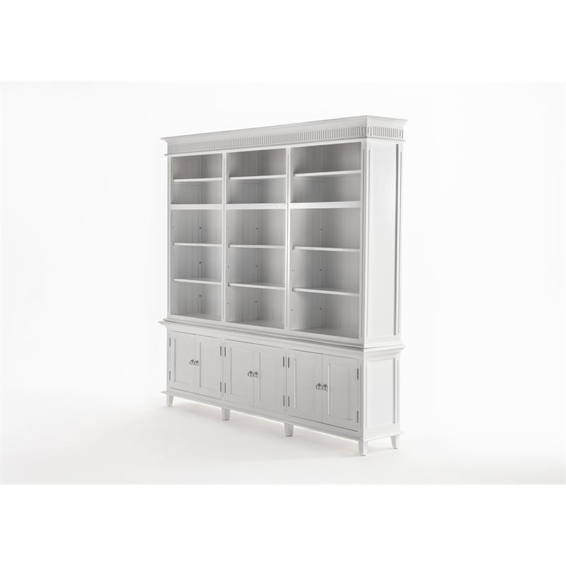 NovaSolo Triple-Bay Hutch Unit Skansen Solid Wood in White