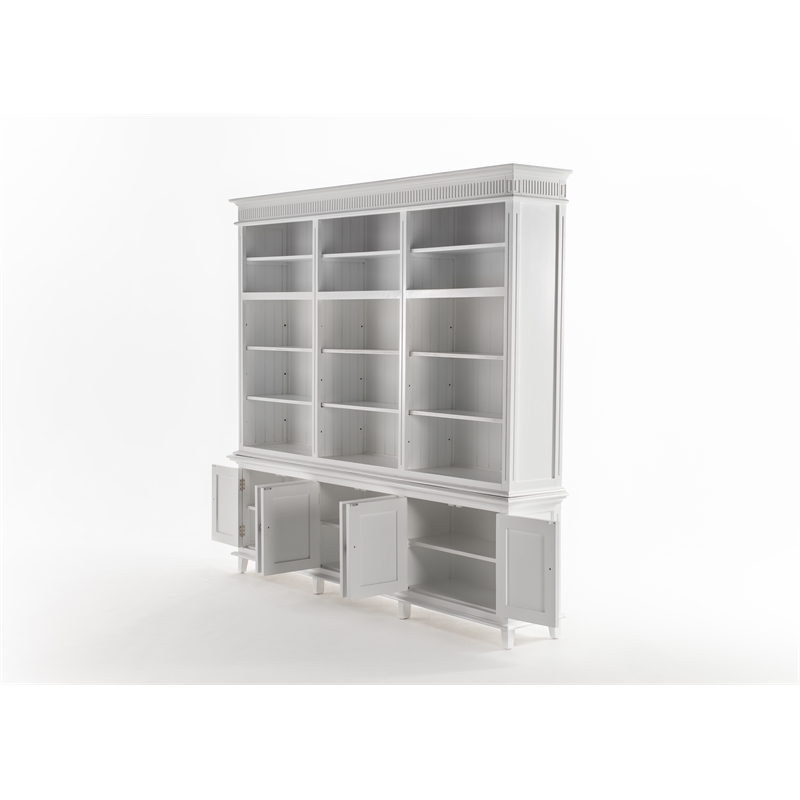 NovaSolo Triple-Bay Hutch Unit Skansen Solid Wood in White