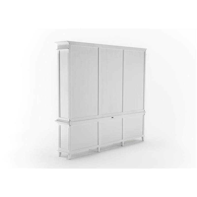 NovaSolo Triple-Bay Hutch Unit Skansen Solid Wood in White