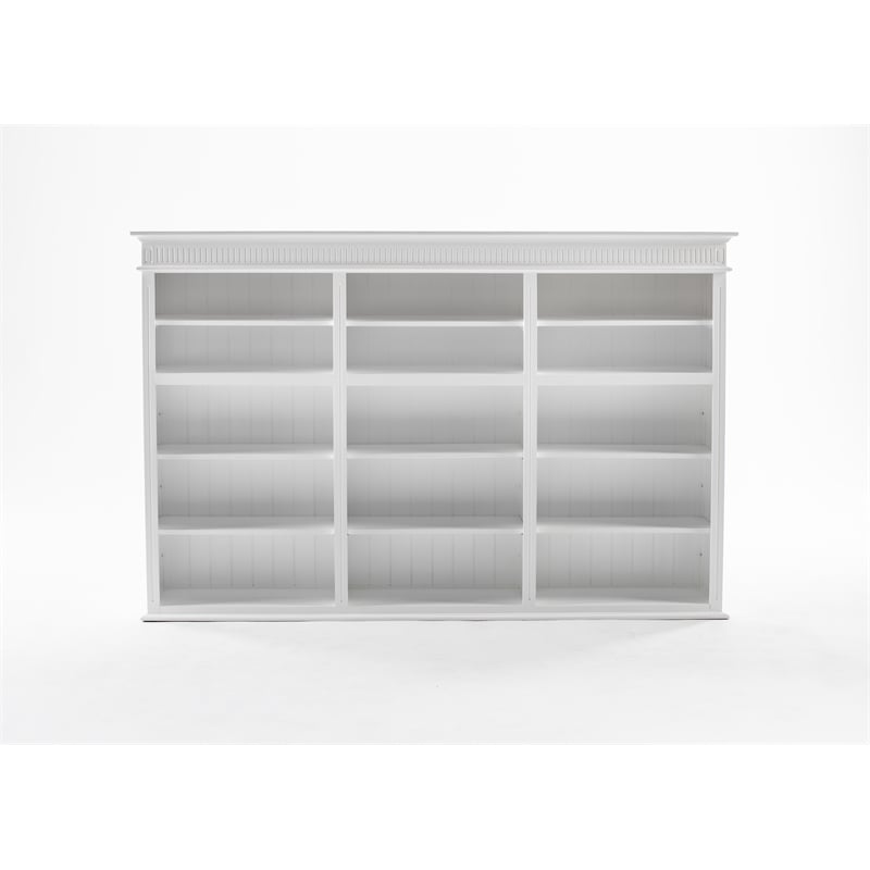 NovaSolo Triple-Bay Hutch Unit Skansen Solid Wood in White