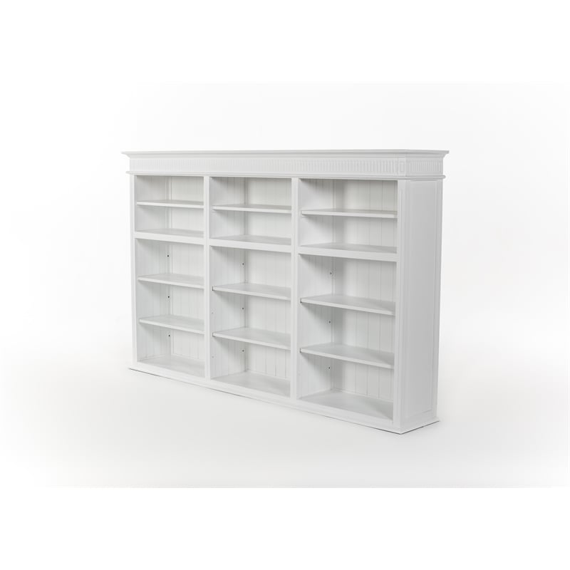 NovaSolo Triple-Bay Hutch Unit Skansen Solid Wood in White