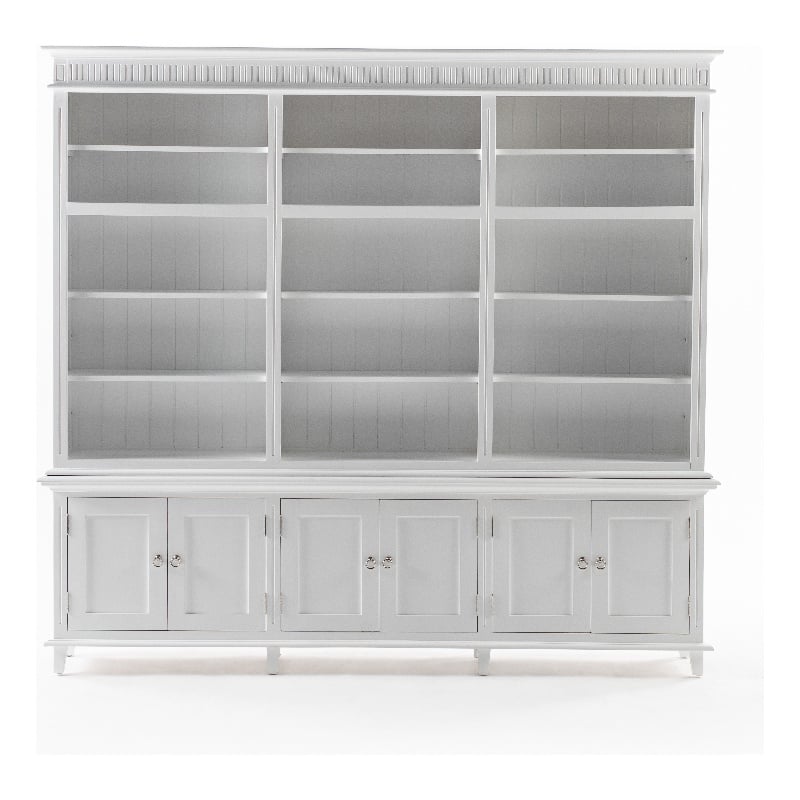 NovaSolo Triple-Bay Hutch Unit Skansen Solid Wood in White