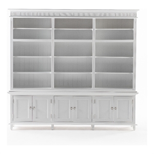 novasolo triple-bay hutch unit skansen solid wood in white