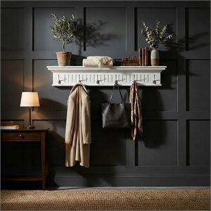 NovaSolo 6 Hook Coat Rack in Pure White