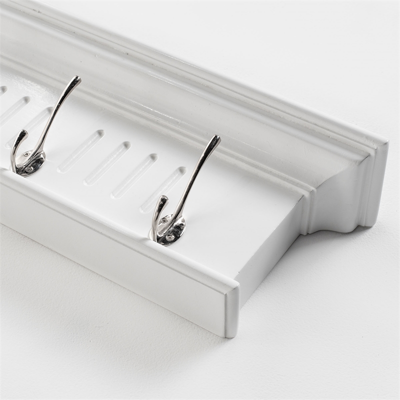 NovaSolo 4 Hook Coat Rack in Pure White
