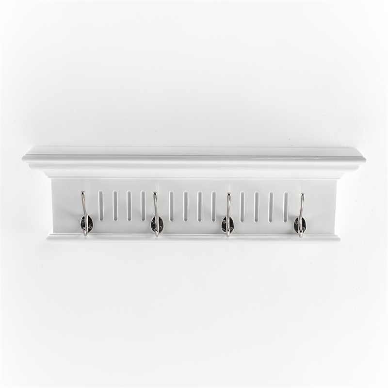 NovaSolo 4 Hook Coat Rack in Pure White